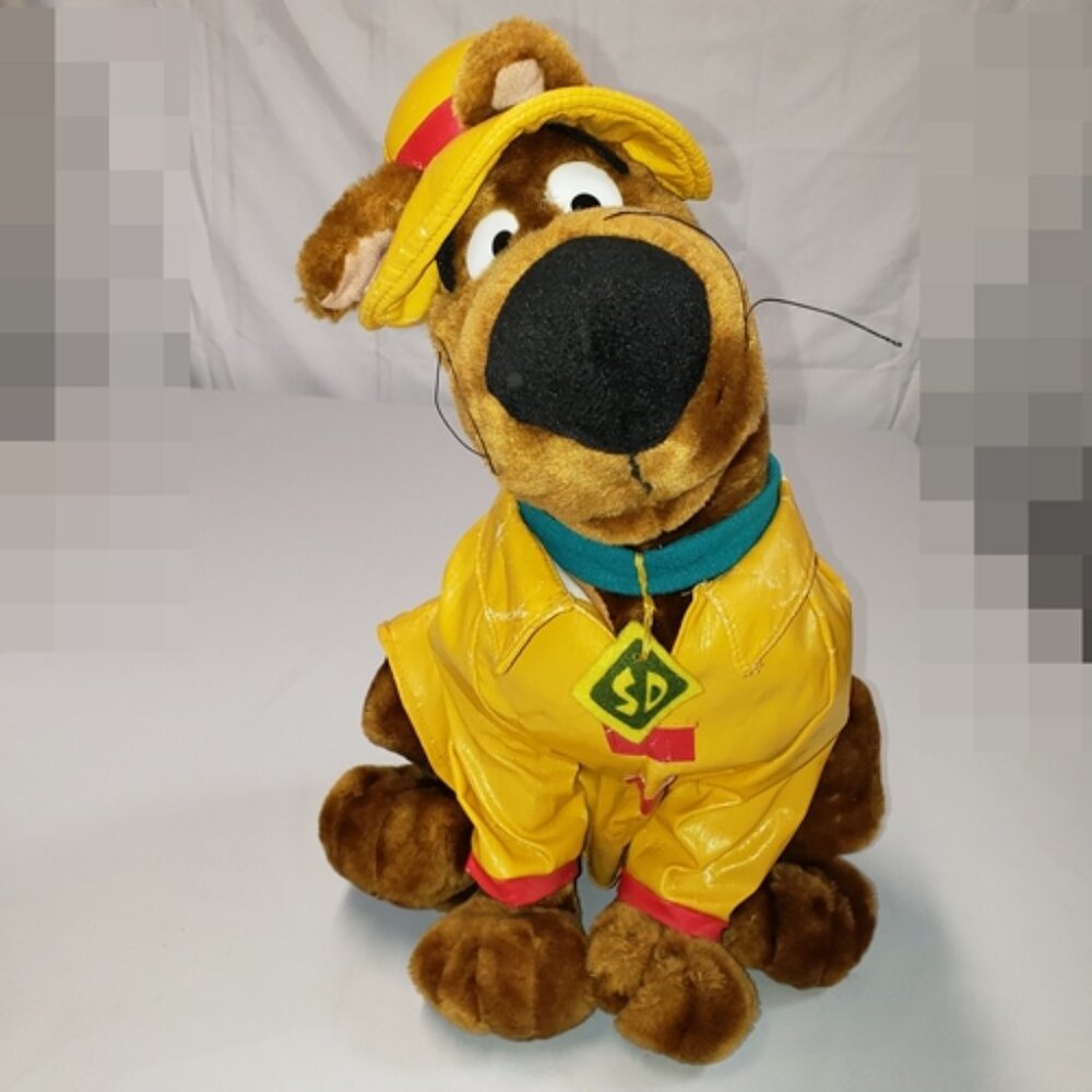 Scooby Doo in Raincoat and Hat - Vintage 1998 Cartoon Network Collectible Plush